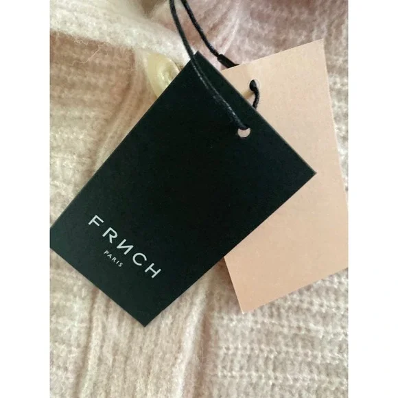 NEW FRNCH Meggy Rose Pale Short Sleeve Mock Neck Sweater M - Picture 5 of 8